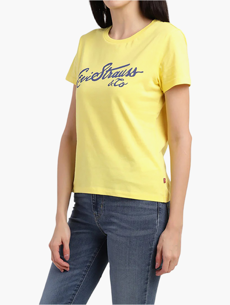 MyRunway Shop Levi's Yellow Round Neck Tshirt for Women from